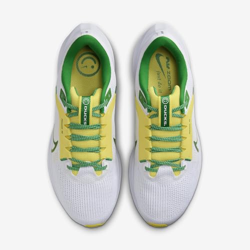 Nike Pegasus 40 (Oregon) Men's Road Running Shoes (DZ5979-100, White/Yellow Strike/Apple Green) Size 84