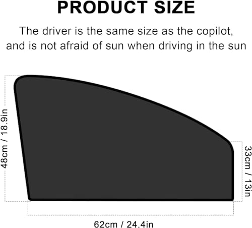 Ouzorp 2 PCS Car Side Window Sun Shades, Front Seat Window Sunshades Privacy Curtains, 100% Block Light for Breastfeeding, Taking a nap, Changing Clothes, Camping,Universal for Car SUV Truck(Black)