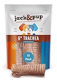 Jack&Pup 6 Inch Trachea Dog Chew | Single Ingredient Beef Trachea Treats for Dogs | Naturally Rich in Glucosamine and Chondroitin for Joint Health (12 Pk)