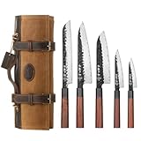 HEZHEN Juegos de Cuchillos de Cocina con Chef Rollo de Cuchillos Bolsa