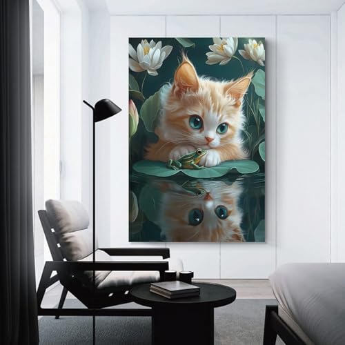 Toile chat Cornish Rex 40x60 cm pour remplacer les posters d'ado abîmés
