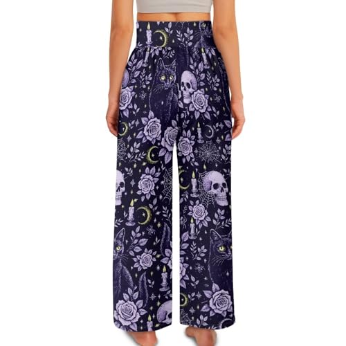 Wide Leg Trouser Pants for Women Plus Size Yoga Pants High Waist Casual Lounge Pant4