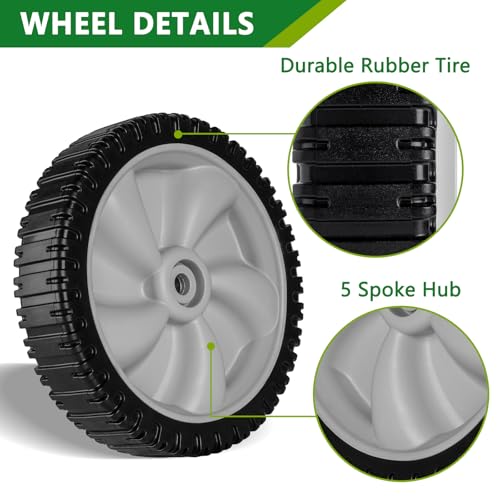 734-04581 634-0190A Front Drive Wheels, 8 Inch Wheels Fit for MTD, Yard Man, Crafts man, Huskee, Yard Machines Self Propelled Walk-Behind Lawn mower (2 Pack) by JSXDNWYJ - Used condition - Image 5