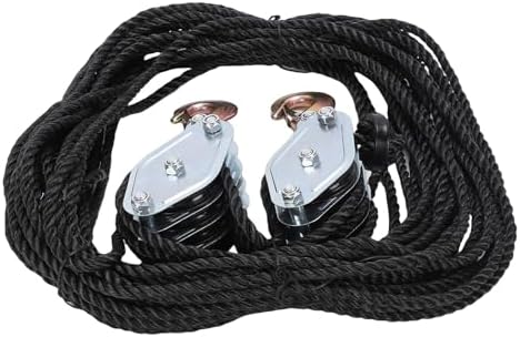 Heavy Du Rope Hoist Pulley System - 2200LB Capaci 81 Lifting Power Block & Tackle - Zinc Plated Alloy Steel for Ga & Warehouse Lifting Soluts
