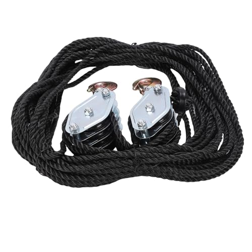 Zerodis Autres Outils de Jardin Système de Rapport de Levage 8: 1, Système de Matériel de Bloc de Poulie plaqué Zinc Robuste pour le Levage de Bateaux, Garage, Animaux Domestiques, d'arbres,