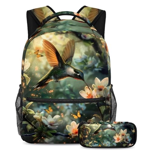 Sac à dos colibri lot de 2 avec trousse pour l'école et les voyages des ados