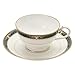 Noritake P97221/4727 Cup & Saucer, Low (Pair Set) (For Use With Coffee and Tea, 6.4 fl oz (190 cc), Essex Coat, 2 Pieces, Bone China