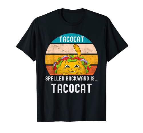 Tacocat deletreado hacia atrás es Tacocat retro Vintage Camiseta