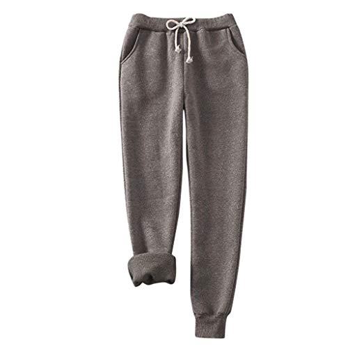 Générique Termiska herrbyxor - fleecebyxor för herr vinter varm jogging säckig komfort jogging mjuk rak passform fritidsbyxor säckiga träningsbyxor, Mörkgrå, M