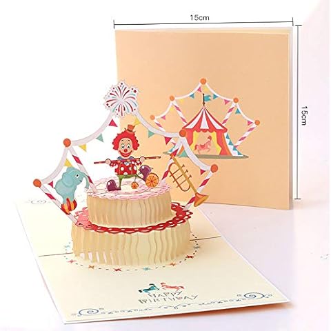 Tarjeta de felicitación emergente 3D EUFANCE Pastel de Cumpleaños Cover