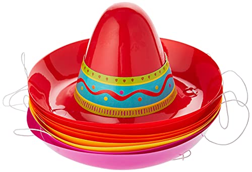 amscan Fiesta Cinco De Mayo Plastic Mini Sombreros, 8 Ct. | Party Accessory