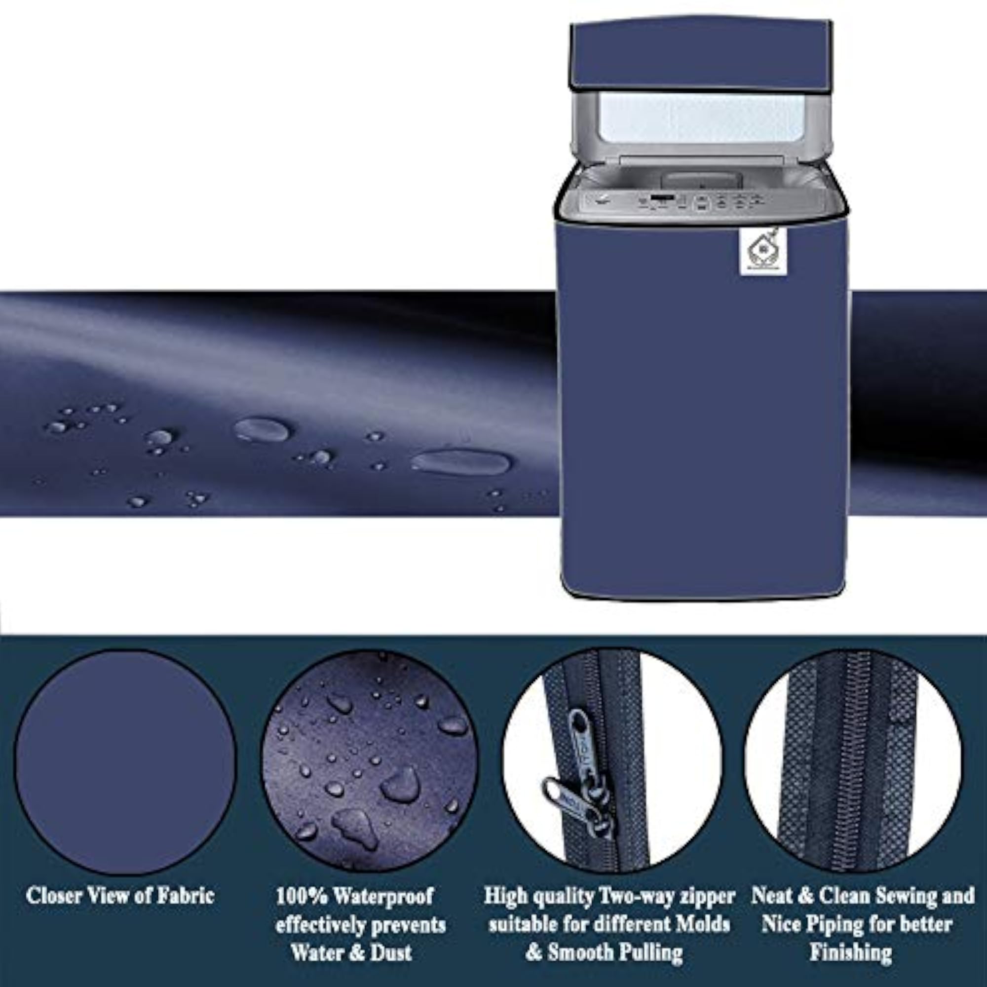 Polycarbonate Water & Dustproof Washing Machine Cover, Blue