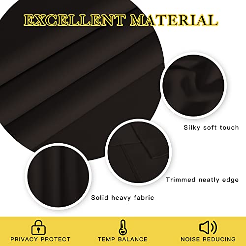 NICETOWN Blackout Curtain Drape for Bedroom - Light Reducing Thermal Insulated Solid Grommet Room Darkening Window Curtain 90 inches Long for Living Room (Toffee Brown, 1 Piece, W66 x L90)