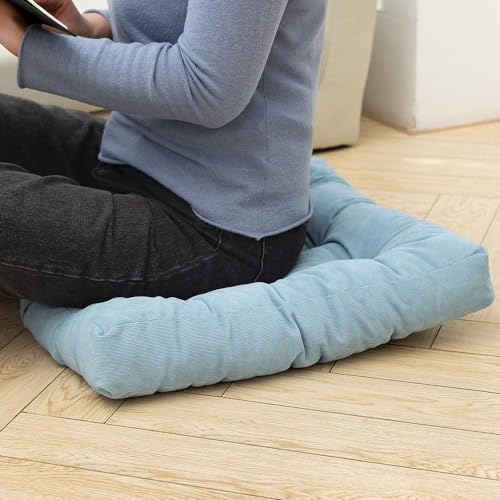 Image of Floor Pillow, Square Meditation Pillow for Seating on Floor Solid Thick Tufted Seat Cushion Meditation Cushion for Yoga Living Room Sofa Balcony Outdoor