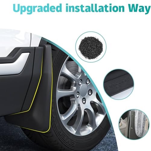 Image of KMH Premium Mud Flaps Compatible with Toyota Camry 2024 Onwards | Imported Quality Mud Splash Guards Shields, Durable Protection for Your Vehicle (Set of 4, Black)