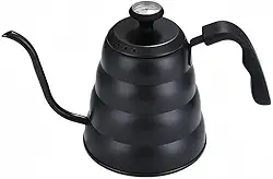 Chaleira Inox Longo Bico Fino de Ganso Com Alça (Preto Fosco, 1200ML COM TERMÔMETRO)