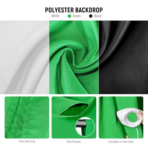 NEEWER Photography Lighting Kit with Backdrops,8.5x10ft Backdrop Stands,5700K 800W Equivalent 24W LED Umbrella Softbox Continuous Lighting,60cm Light Reflector, Photo Studio Equipment for Video Shoot