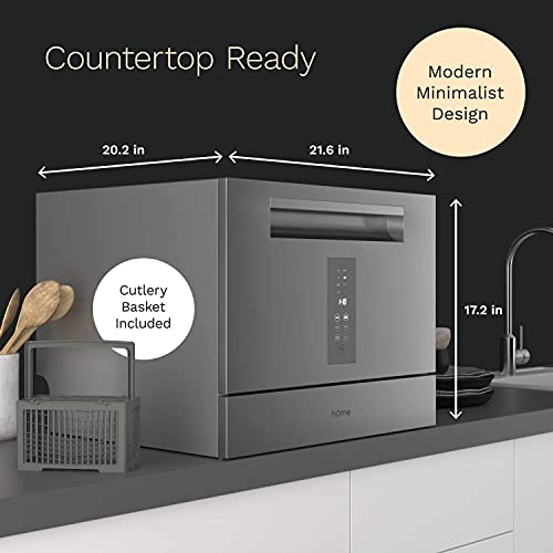 Homelabs Digital Countertop Dishwasher With 6 Place Settings - Energy Star Certified With 7 Programs - With Dish Rack, Cup Shelf, And Cutlery Basket - Ideal For Small Apartments, Dorms, Boats, And Rvs #TOP2