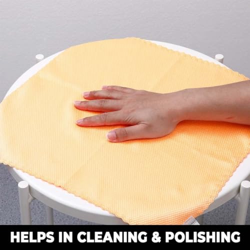 Image of Kuber Industries Scrubber for Kitchen|Multi-Purpose Microfiber Kitchen Cleaning Cloth with Fish Scales|Glass Cleaning Cloth|Polishing & Scrubbing|Scratcher & Lint Free |YLG4041|Multicolor