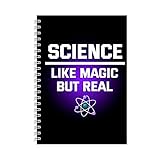 Viene en un acabado brillante Cuaderno A5 Wire-O  Bloc de notas estacionario divertido  Cuaderno para profesores, ciencia como magia pero real  Regalo de planificador novedoso  NBH29