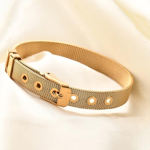 Jude Jewelers Stainless Steel Adjutable Wire Mesh Watch Band Style Bangle Bracelet3