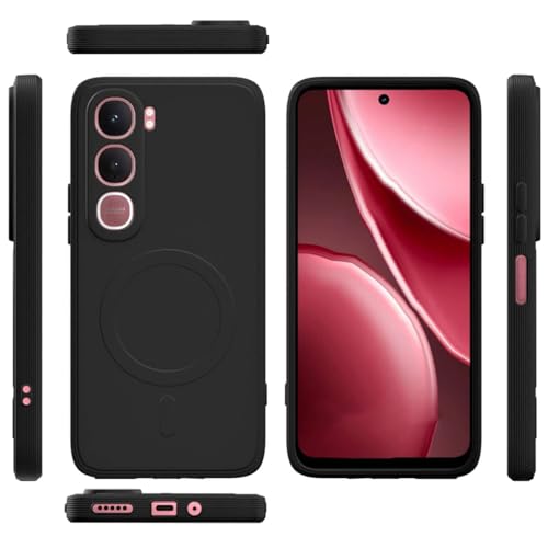 Image of Back Cover Compatible with Vivo Y31 5G | MagFit Ring Design (Non-Magnetic) | Shockproof Case | Anti-Slip Grip | Raised Camera Edges | Slim Protective Case for Vivo Y31 5G (Matte Black)