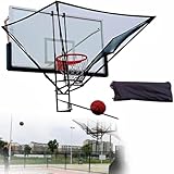 Basketball-Tornetze Basketball-Schießmaschine, hängendes Basketball-Rebound-Netz, Rebound-Gerät, 180 Grad drehbarer Rutschen-Schieß-Rebounder for Basketball-Tor-Freiwurf-Übungen Dauerschießtrainer