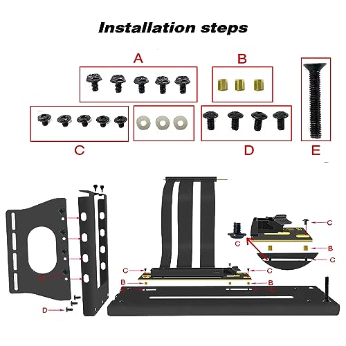 Image of Graphics Card Bracket with Versatile Vertical GPU Mount Bracket and Gpu Holder for Enhanced PC Performance Black
