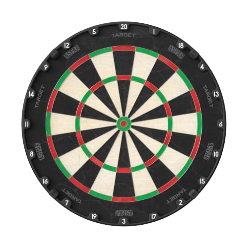 Target Darts Aspar Dartscheibe | Steel Tip Dartboard mit selbstheilendem Sisal drehbarem Zahlenring und dünnem Draht | Turnier-Dartscheibe in Wettkampfgröße | Darts Zubehör