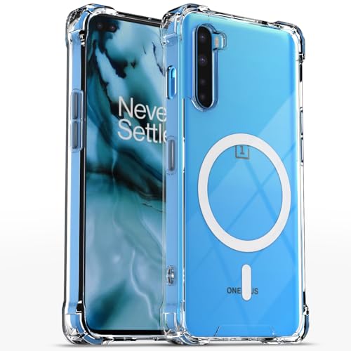 Image of Pikkme Back Cover for OnePlus Nord Mag-Safe Shockproof PC + TPU Protective Case Magnetic Support Bumper Case (Transparent Mag-Safe)