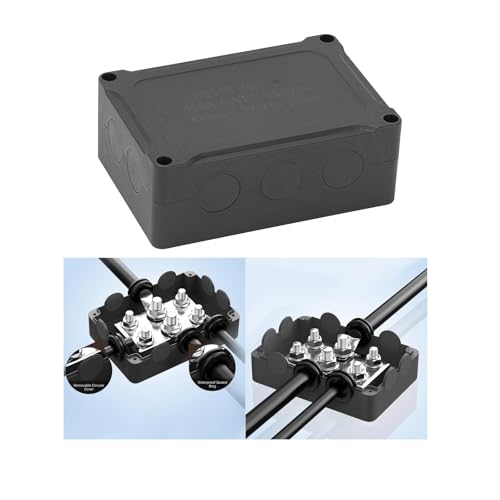 Bornier distribution électrique bateau 500A noir barre de bus marine 6 plots