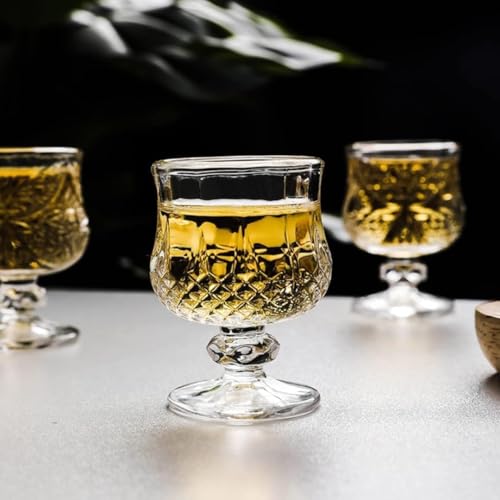Image of 50 ML Classy Shot Glass for Espressos, Spirits & Liquors,Whiskey, Vodka Shot, Tequila Shot, Wine Tasting, Cocktail Pour, Bar Accessory & Home Decor Parties Glasses Set of 6 (SM-4)