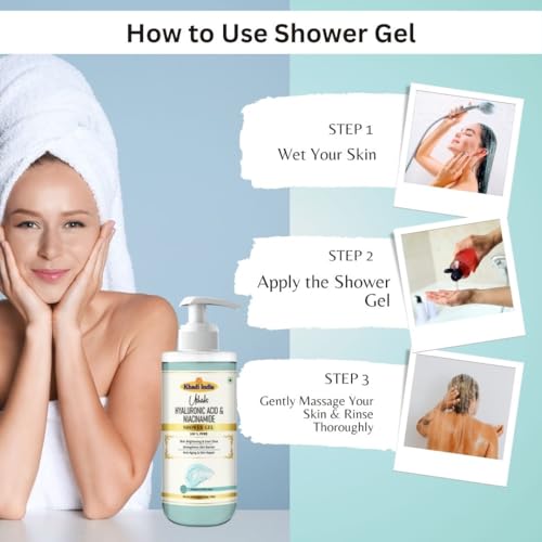 Image of Khadi Hyaluronic & Niacinamide Body Wash Gel 300 ml | Hydrating, Brightening & Anti Aging | For Excess Oil & Breakouts | Body Wash Shower Gel For Women & Men | All Skin Types