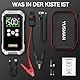YUSMAN Starthilfe Powerbank mit Kompressor | 7000A Auto Starthilfe für alle Benzinmotoren & 7L Diesel | 150PSI Luftpumpe mit LCD & Multifunktions-Taschenlampe