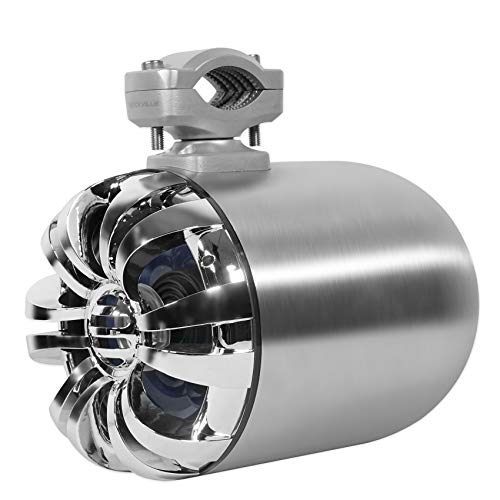Image of Rockville WB65 600W Peak /300W RMS 6.5 in Marine Wakeboard Tower Speakers 4 Ohm, Stainless Steel Enclosure, 360 Swivel Brackets, Waterproof, UV Resistant, for Boats and Powersports, 4-Piece