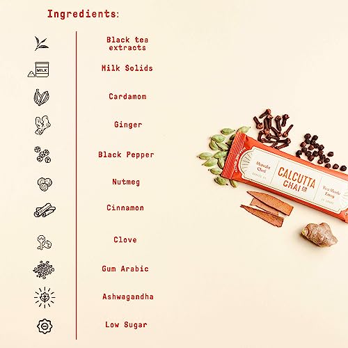 Image of Calcutta Chai Co - Masala Chai | Saffron Chai | Instant Tea Premixes | 30 Sachets | 420g | Pack of 2 | Made With Assam Tea | Added Natural Spices | Low Sugar