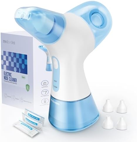 Medcodes Nasendusche Dual Powered Nasenspülung System & 30 Kochsalzpaketen | Nasenspülung und waschen, Nasenspüler für Nebenhöhlen & Allergie Linderung Wiederaufladbar, 2 Sets Nase
