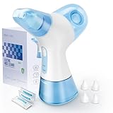 Medcodes Nasal Irrigation System, Electric Sinus Rinse Machine with Dual Water Tank for Quick Relief of Nasal Discomfort, SelfCleaning & Auto Waste Collection Function with 30 Salt Packets (Large)