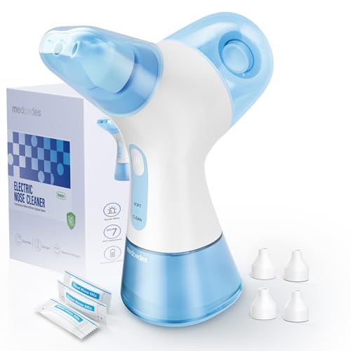 Medcodes Nasal Irrigation System Electric Sinus Rinse Machine with 30 Salt Packets Dual Water Tank Self-Cleaning and Automatic Waste Collection Nasal Washer for Congestion & Sinus Care
