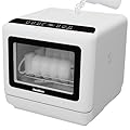 AooDen Portable Dishwasher Countertop Dishwasher with 5L Built-in Water Tank, No Hookup Needed, 5 Washing Programs, Air-dry Function, Fruit Washing, Delay Function, Mini Dishwasher for Apartment, RVs