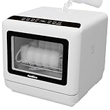 AooDen Portable Dishwasher Countertop Dishwasher with 5L Built-in Water Tank, No Hookup Needed, 5 Washing Programs, Air-dry Function, Fruit Washing, Delay Function, Mini Dishwasher for Apartment, RVs