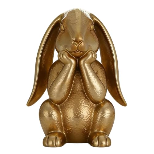 Figurine de lapin doré de Pâques, le cadeau idéal pour décorer une ferme ou un bureau - 2