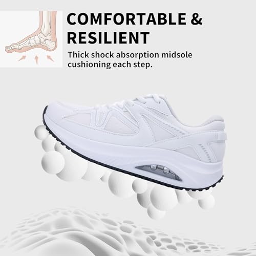 Image of SURRAY Womens Walking Shoes for Plantar Fasciitis, Arch Support Orthotic Sneakers Comfortable Tennis Shoes for Foot Pain Relief PinkGrey US Size 6-11