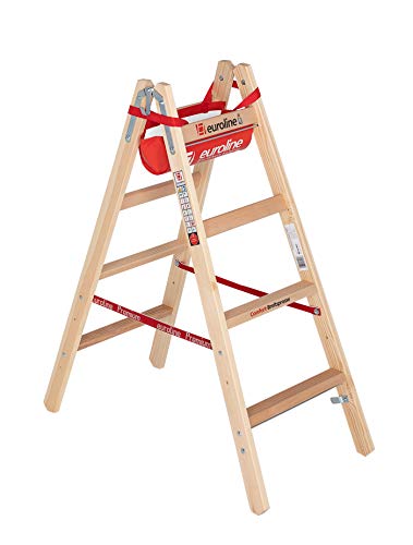 Preisvergleich Produktbild EUROLINE - Holz-Comfort-Breitsprossen-Stehleiter - Modell 10504