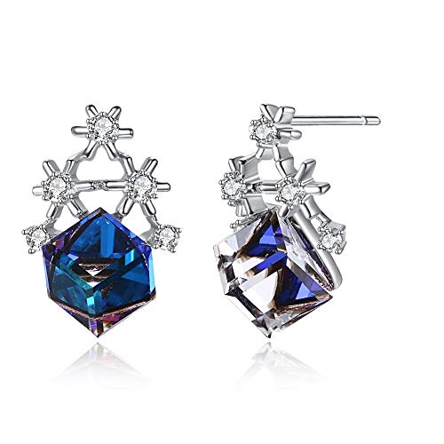 Boucles d'oreilles Noël argent 925 : le cadeau personnalisé en cristal carré