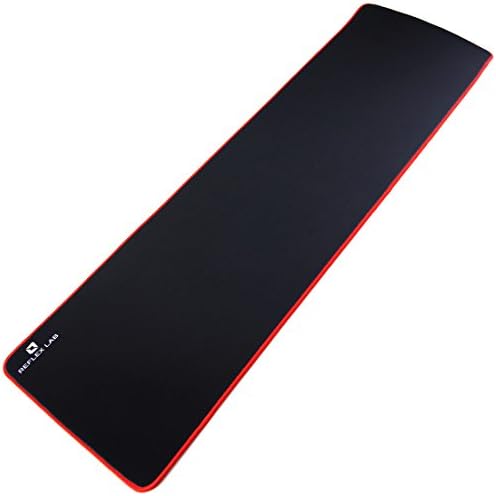 Reflex Lab Large Extended Gaming Mouse Pad Mat XXL, Stitched Edges, Waterproof, Ultra Thick 5mm, Wide & Long Mousepad 36”x12”x.20" Red