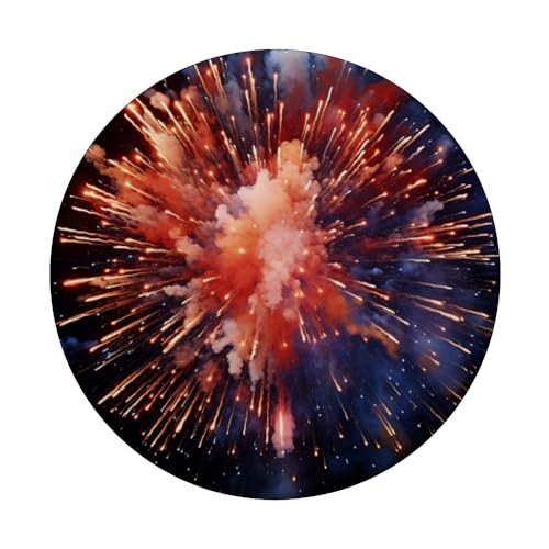 Fireworks Display Firecrackers Pyrotechnic PopSockets Swappable PopGrip, Black - Image 3