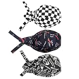 DUINIU 3 Stück Bedruckte Kochmützen, Modische Westliche Restaurantservice-Hüte, Verstellbare Catering-Arbeitshüte, Geeignet Für Küchen, Restaurants Und Grillabende Im Freien.