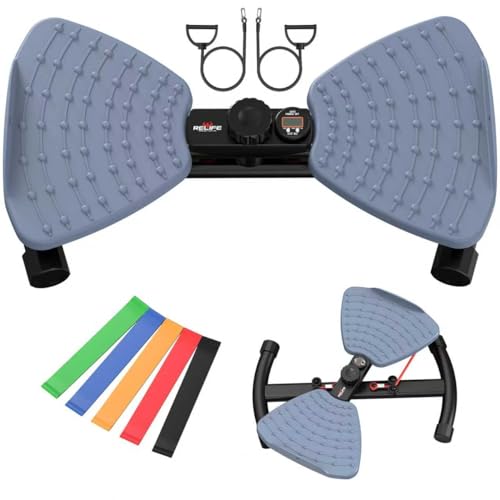 RELIFE Waist Twister Machine Exercise, Ab Twist Board With Digital Monitor, 20db Quiet, 300lb Capacity Anti-Slip Base For Home Gym, Belly Fat Workout For Women & Men gray