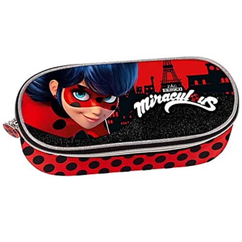 Miraculous LadyBug - Estuche ovalado organizado, colección escolar 2019-20